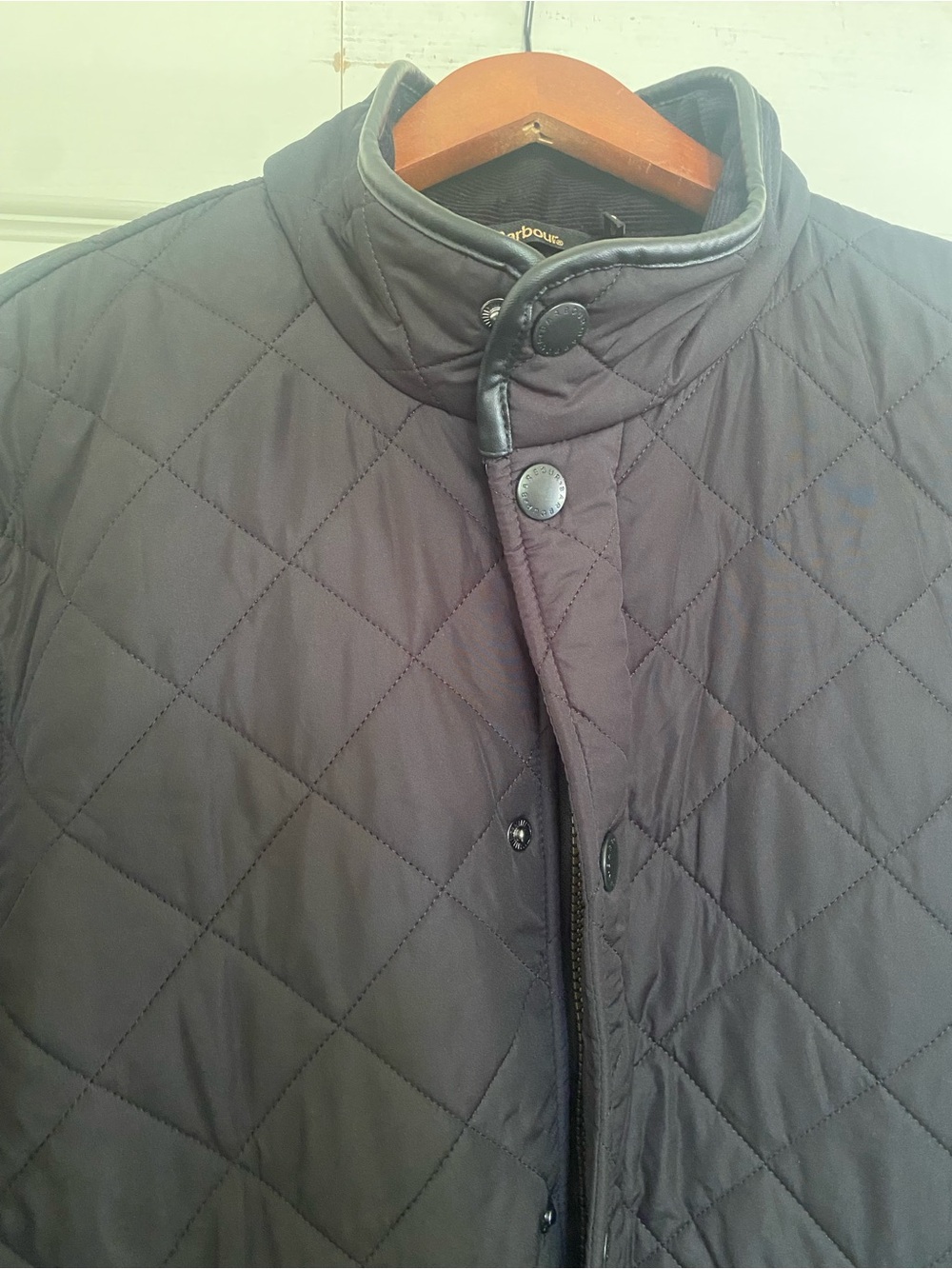 Barbour Quilted Jacket with Leather Trim - Picture 3 of 9